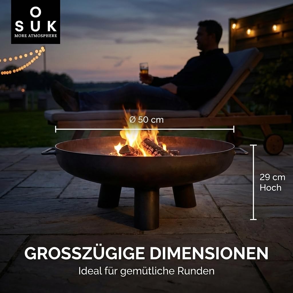 Feuerschalen Feuerschale Ø 50 cm - Feuerstelle für den Garten, Terrasse und Balkon, Feuertonne und F