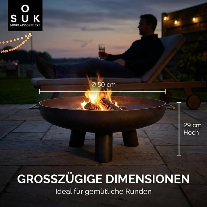 Feuerschalen Feuerschale Ø 50 cm - Feuerstelle für den Garten, Terrasse und Balkon, Feuertonne und F