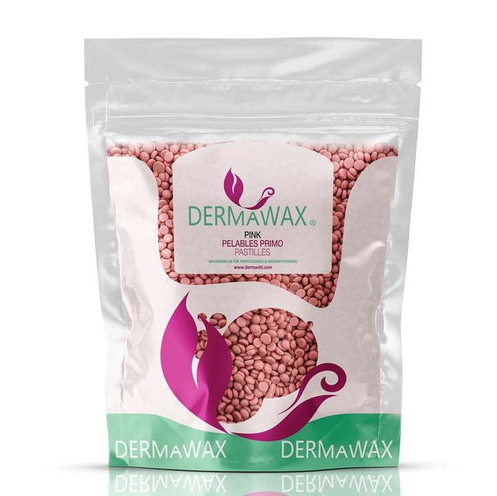 Dermawax Profi Waxing Set- 1000 ml Wachsgerät- Made in Spanien- 1 kg Pink Wachsperlen- 500 ml Aloe V