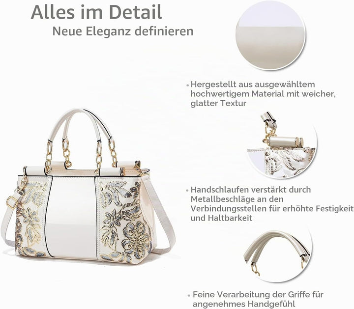 NICOLE&amp;DORIS Handtasche Damen Schultertasche Mode Frauen Umhängetasche Lackleder Handtasche Damen Sh