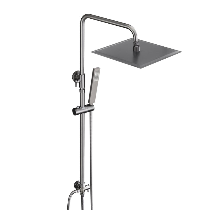 Görbach Edelstahl Duschset ohne Armatur, Regendusche Duschsystem mit Duschkopf, Duschstange, Duschsc