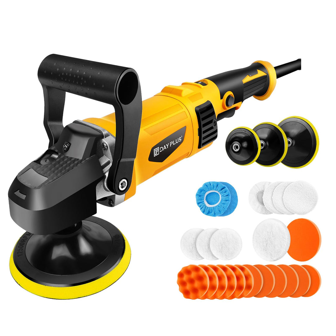 1400W Dual-Action-Polierer 120-180mm Auto-Puffer 6 Variable Geschwindigkeiten 800 bis 3500U/min, 2m