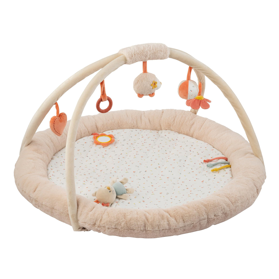Nattou Krabbeldecke mit Spielbogen und verschiedenen Aktivitäten, Igel Zoë und Katze Lana, Aus Baumw