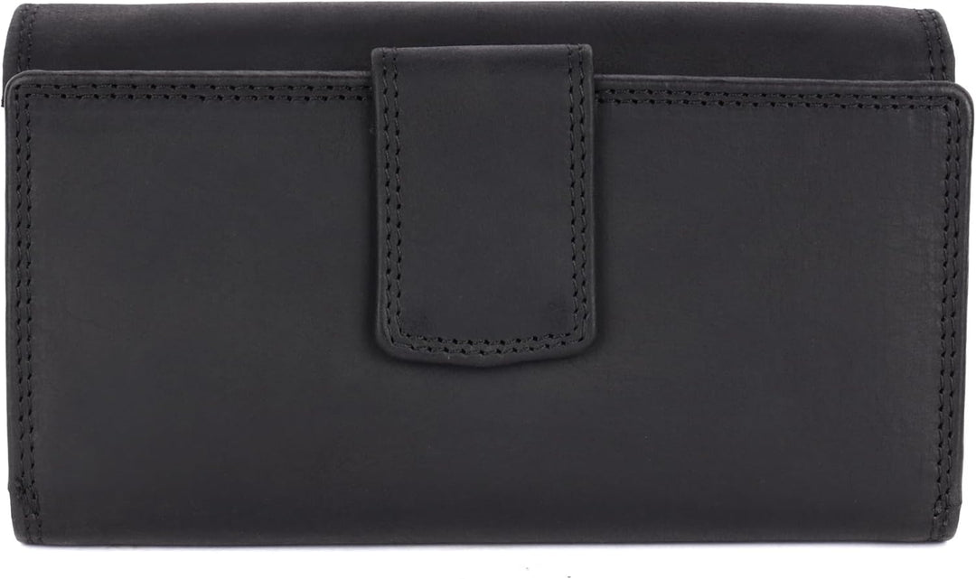 Benthill Geldbörse Gross Echt-Leder | Damen Portemonnaie XXL mit RFID Schutz | Vintage Frauen Geldbe