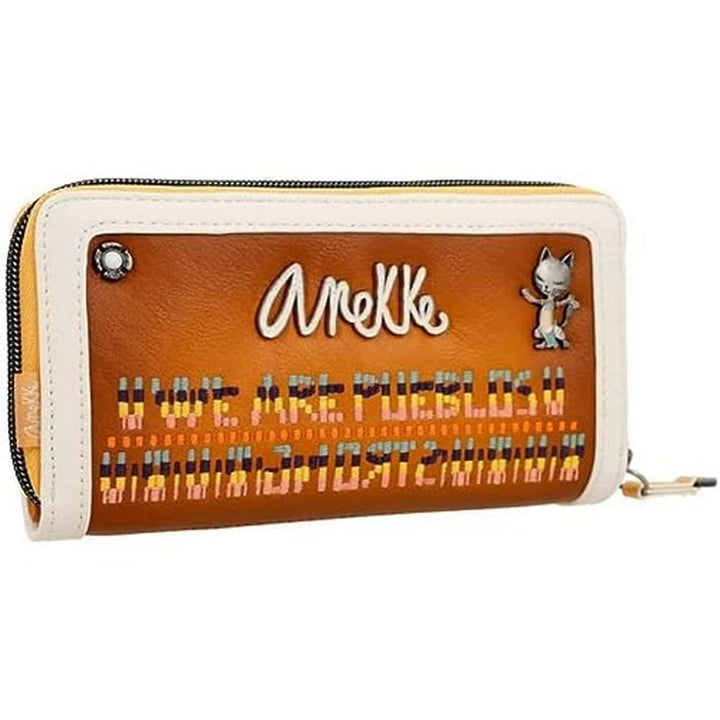 Anekke Damen Geldbörse Braun Rinder Hardcase, bunt