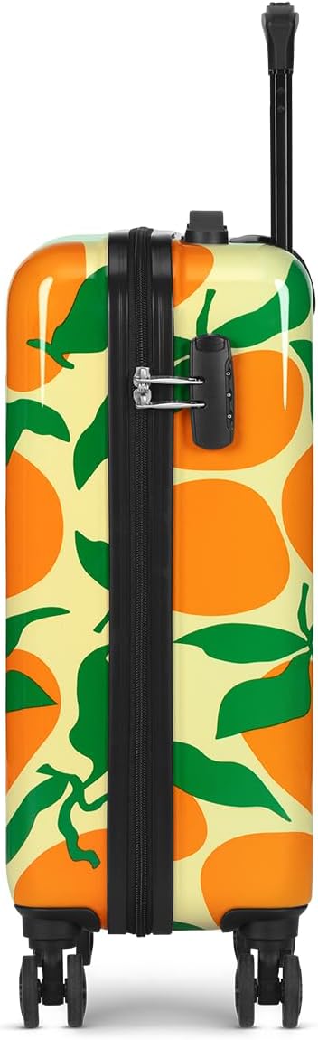 Handgepäck Koffer mit 4 Rollen 53x35x20cm - Hartschalen Kabinentrolley - Zahlenschloss - 33L - Orang
