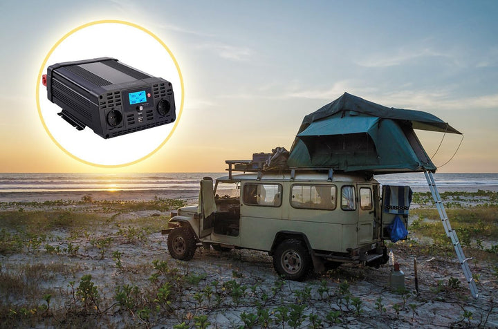revolt Sinus Wechselrichter: 12-V-Wechselrichter auf 230 Volt, USB-A und -C, 1.500 Watt, Sinuswelle