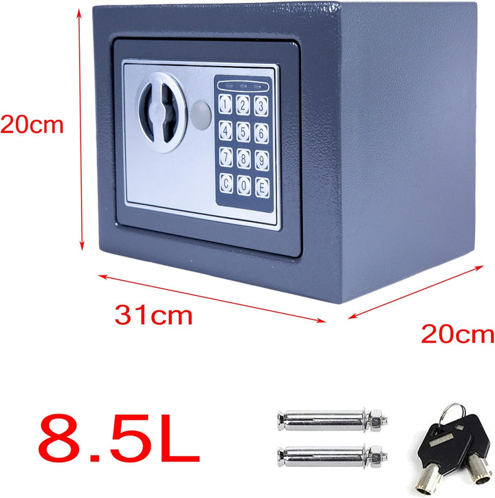 Tresor, Elektronischer Tresor mit Zahlenschloss, Möbelsafe, Stahltresor mit Doppelbolzen Verriegelun
