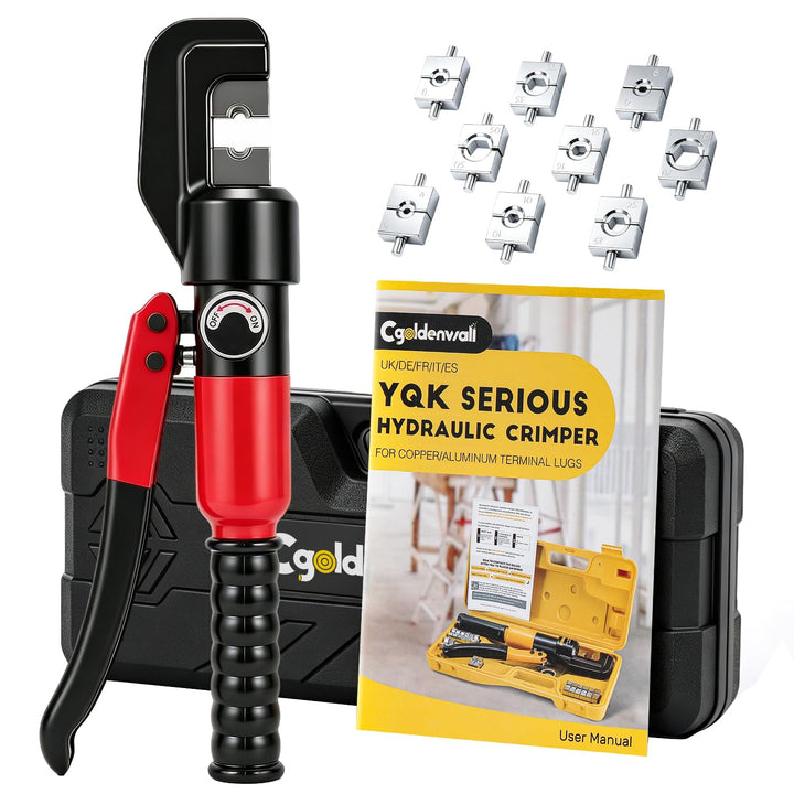 CGOLDENWALL Hydraulische Crimpzange für 10T 4-70m㎡-Rohre mit Isoliertem GriffKabelschuhe Zange 2 Paa