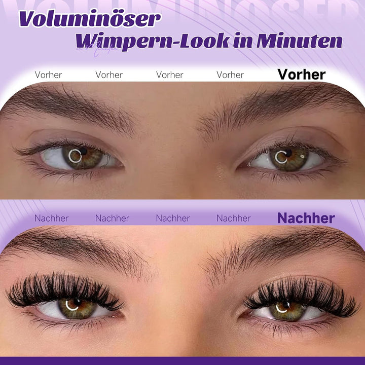 B&amp;Qaugen Lashes Volume Cluster Lashes für Wimpern Extensions 144PCS Glam, Glam