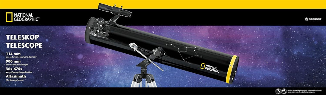 National Geographic Reflektor-Teleskop 114/900 AZ - Spiegelteleskop für Einsteiger mit leicht zu bed