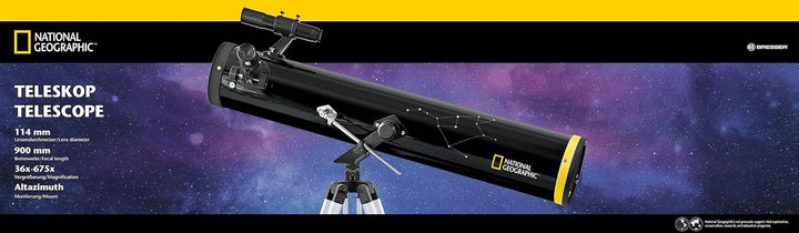 National Geographic Reflektor-Teleskop 114/900 AZ - Spiegelteleskop für Einsteiger mit leicht zu bed