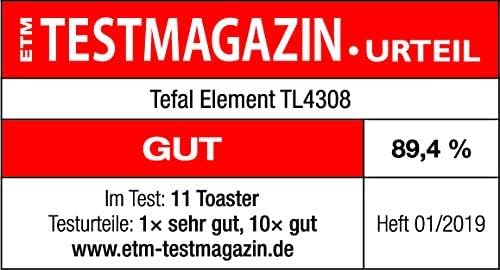 Tefal Element Langschlitz-Toaster TL4308 | 7 Bräunungsstufen | 1000 Watt | Integrierter Brötchenaufs