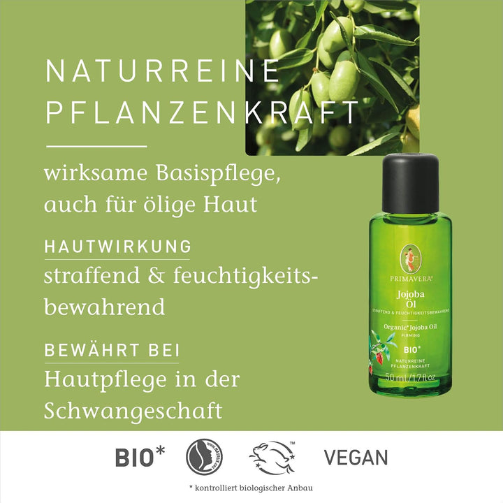 PRIMAVERA Pflegeöl Jojobaöl bio 6 x 50 ml – naturreine Pflanzenkraft – Glasflasche – Aromaöl, Körper