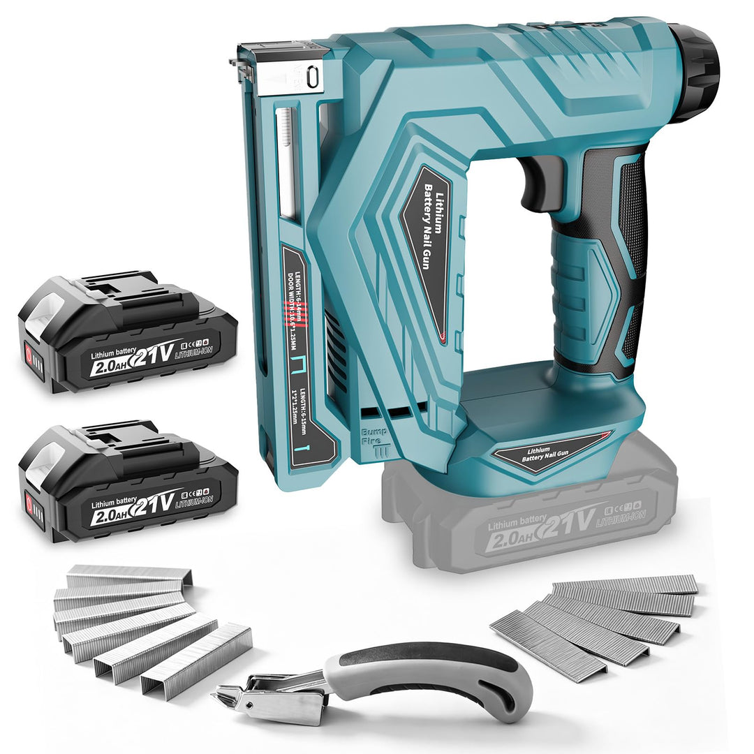 YEARTOP 2-IN-1 Akku Tacker, Elektrotacker für Bastelarbeiten/DIY/Polster | Kompatibel mit Makita 18V