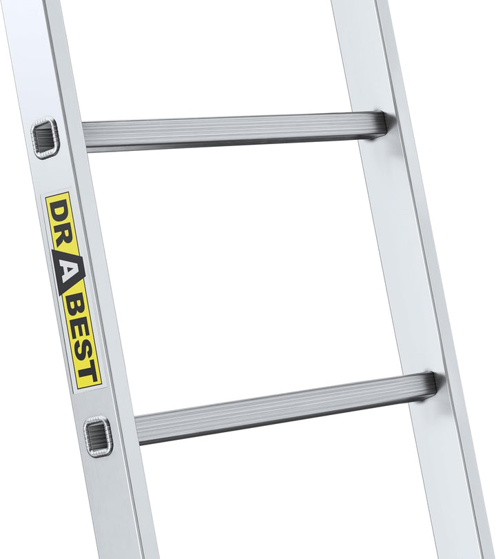 DRABEST Leiter PRO Serie Aluminium-Stufenleiter 1x14 + Haken 14 Stufen, 14 Stufen