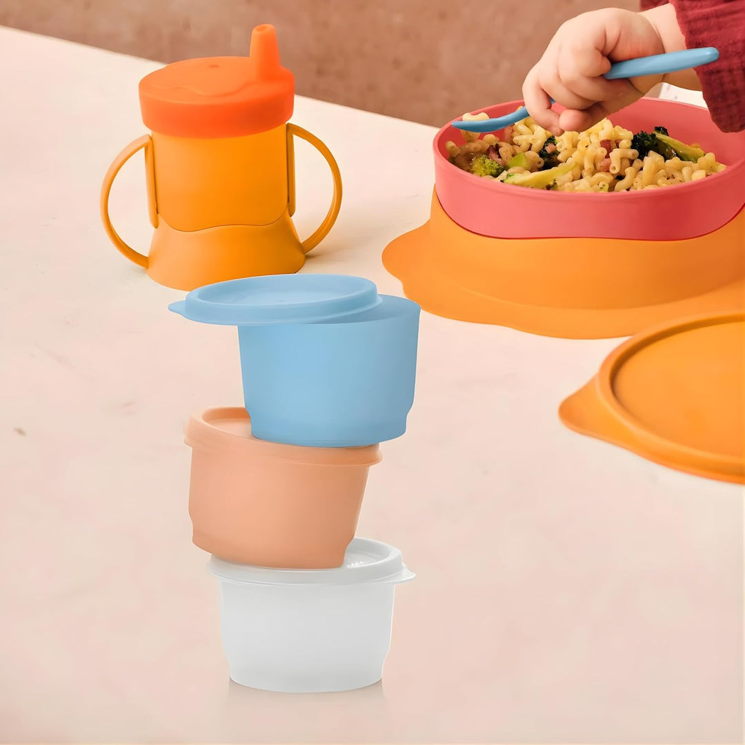 Tupperware SET (3) Kühlschrank Uno 120 ml bunt orange weiss blau Dose Vorrat Frischhaltedose Julchen