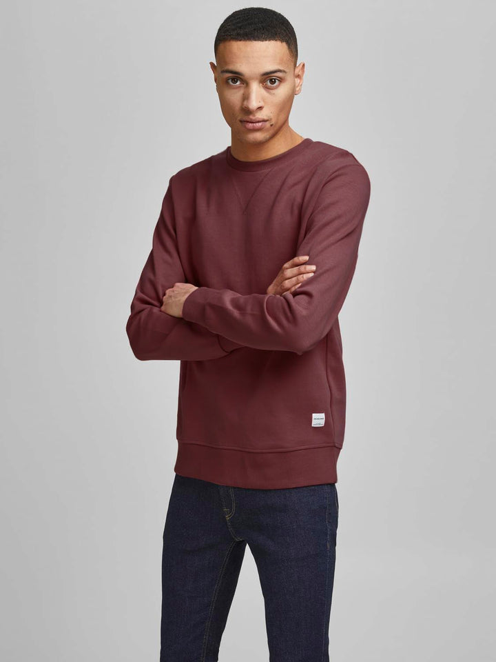 JACK & JONES Herren Jjebasic Sweat Crew Neck Noos Sweatshirt S Rot (Port Royale/Reg), S Rot (Port Ro