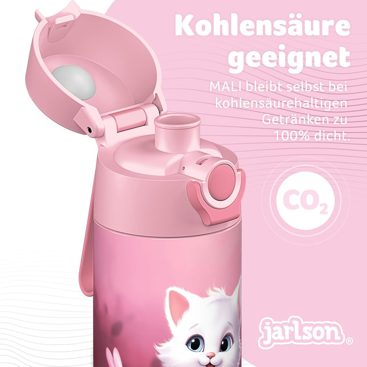 Jarlson® Trinkflasche Kinder Edelstahl MALI [THERMOSFLASCHE] - Kindertrinkflasche Auslaufsicher - Th