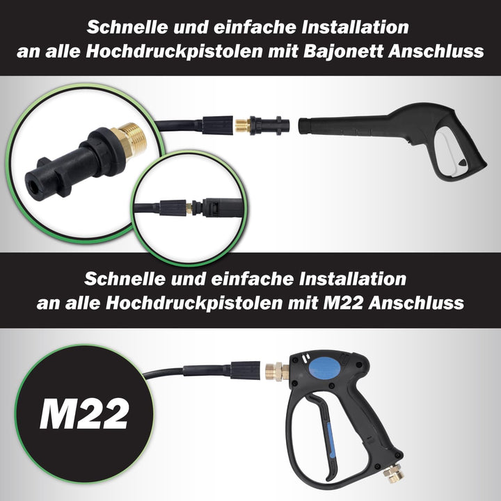 McFilter | Rohrreinigungsschlauch, 15m, 160-200 bar, inkl. Adapter, Düsen starr + rotierend, kompati