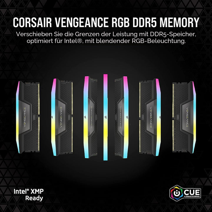 CORSAIR Vengeance RGB DDR5 32GB (2x16GB) DDR5 6400MHz C36 Intel Optimierter Desktop-Speicher (Dynami
