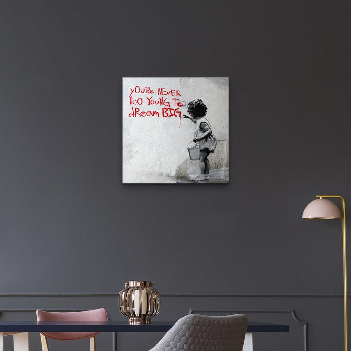 Giallobus - Gemälde - Banksy - - Standardleinwand - 50x50-16 - Nie zu jung - Bereit zum Aufhängen -