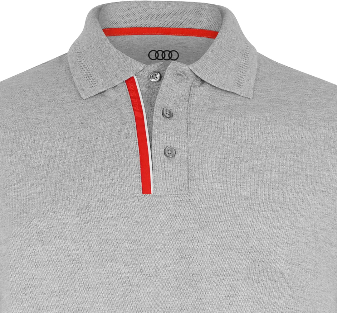 Audi Sport Herren Poloshirt Grau Melange (L) L Grau, L Grau