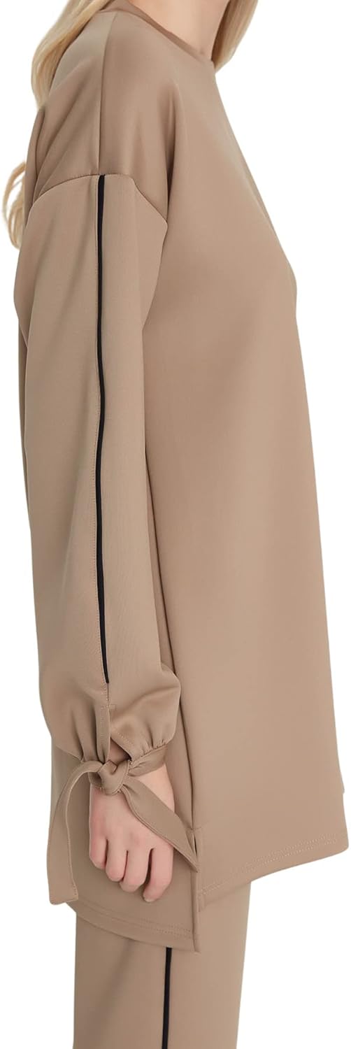 TRENDYOL Damen Zweiteiler-Set, Einfarbig Gewebt Aufeinander abgestimmtes Outfit (2er Pack) 36 Nerz,