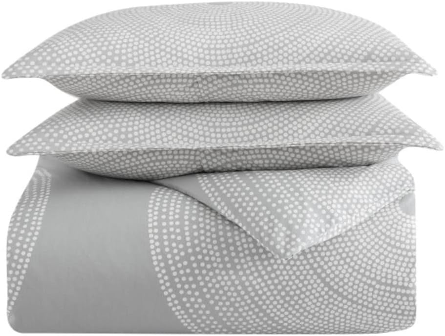 MARIMEKKO - Queen-Bettbezug-Set, Glatte Baumwoll-Perkal-Bettwäsche mit passenden Kissenbezügen, leic