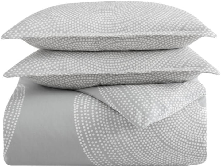 MARIMEKKO - Queen-Bettbezug-Set, Glatte Baumwoll-Perkal-Bettwäsche mit passenden Kissenbezügen, leic