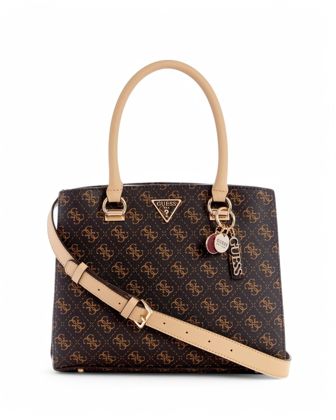GUESS Damen Noelle Bag Braunes Logo, Braunes Logo