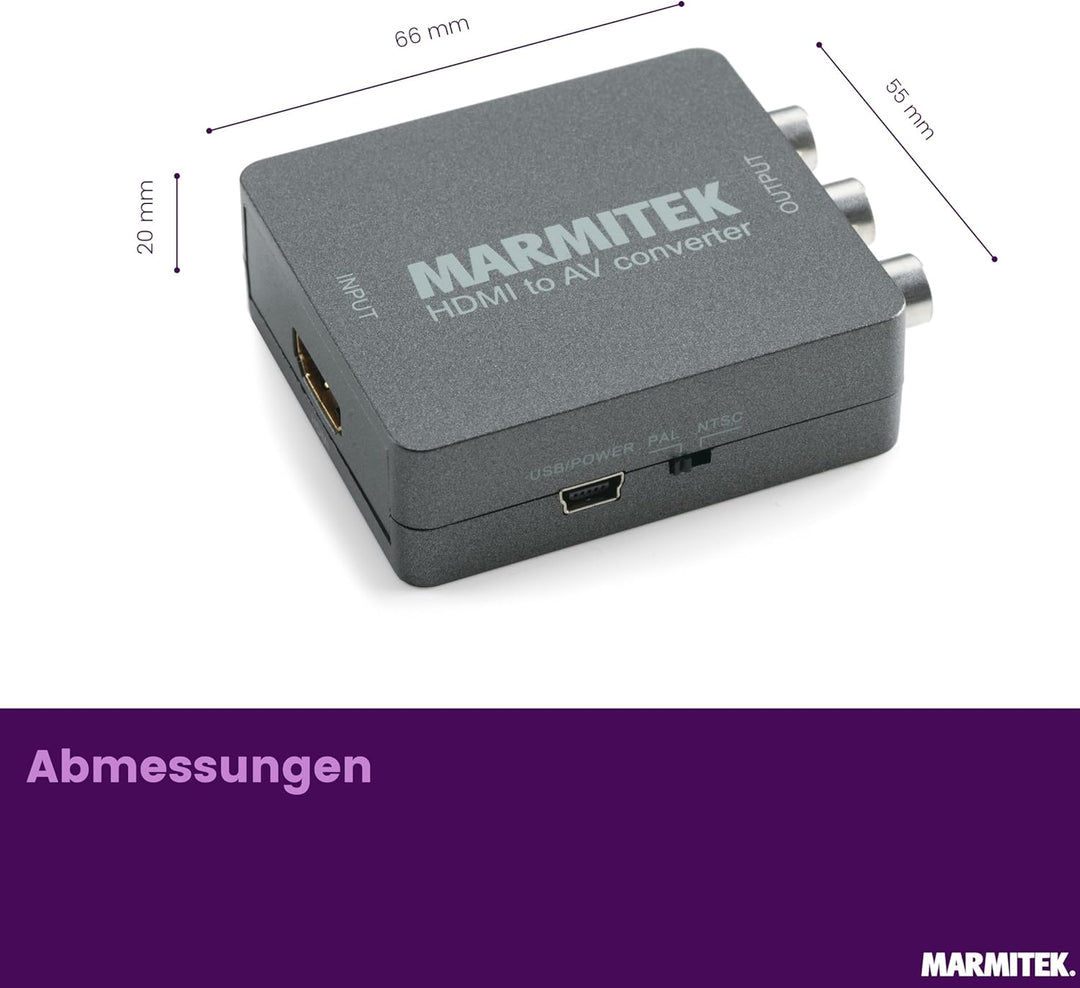 HDMI zu SCART Adapter - Marmitek Connect HA13 - Digital Video Konverter - RCA - Composite - PAL - NT