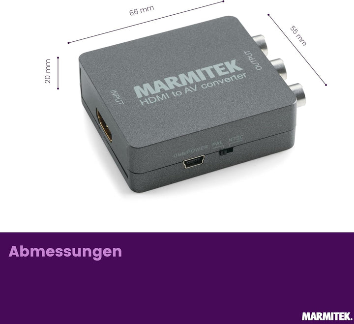 HDMI zu SCART Adapter - Marmitek Connect HA13 - Digital Video Konverter - RCA - Composite - PAL - NT
