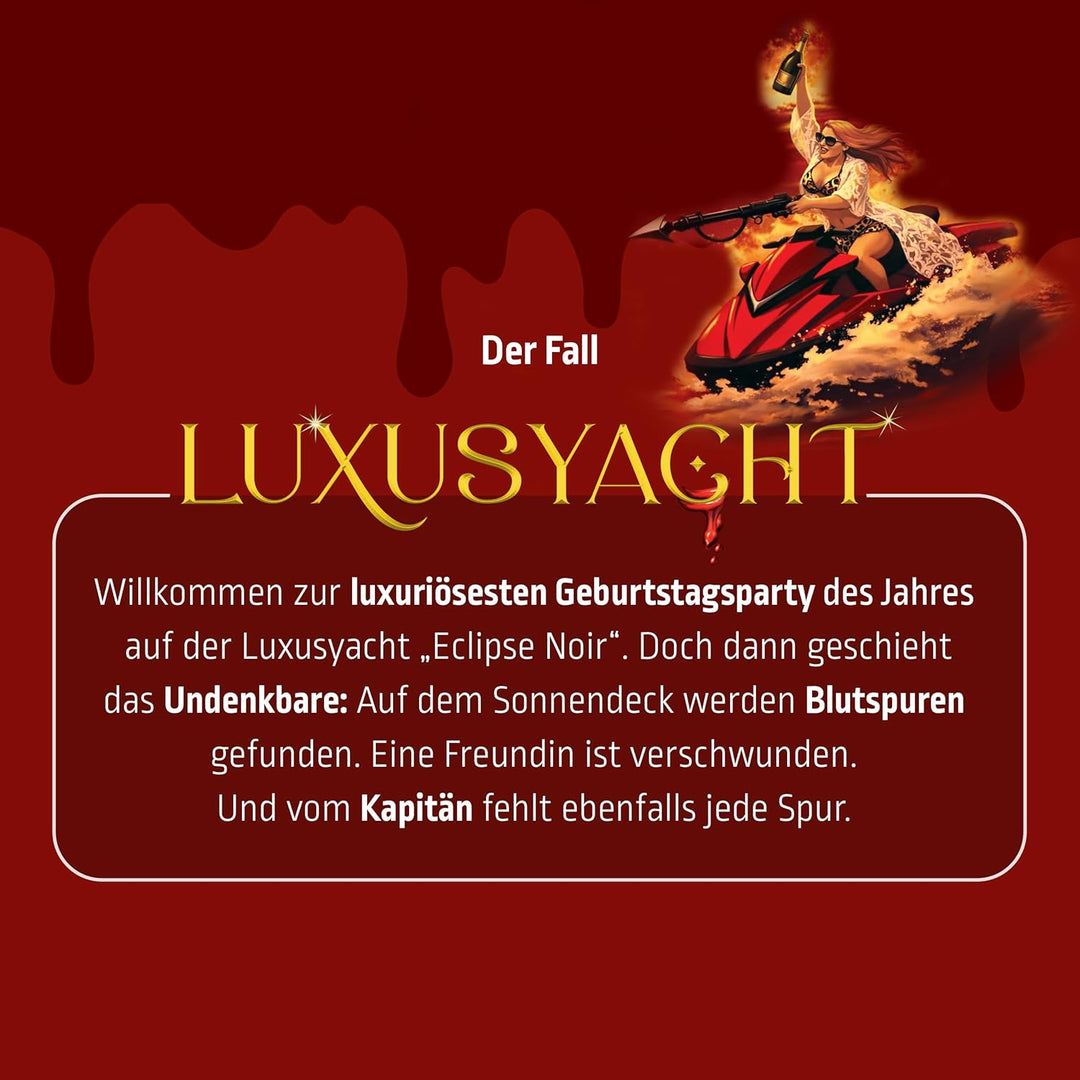 MORD bei Tisch Krimidinner für Zuhause - 4 bis 6 Personen - Der Luxusyacht Fall - Das Krimi Spiel ab