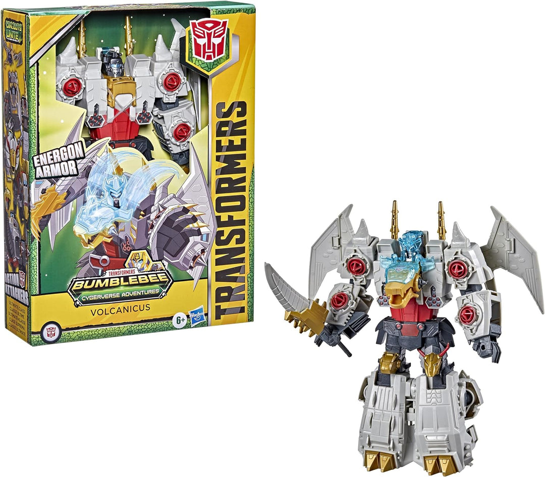 Transformers Bumblebee Cyberverse Adventures Dinobots Unite Toys Ultimate Class Volcanicus Figur, En