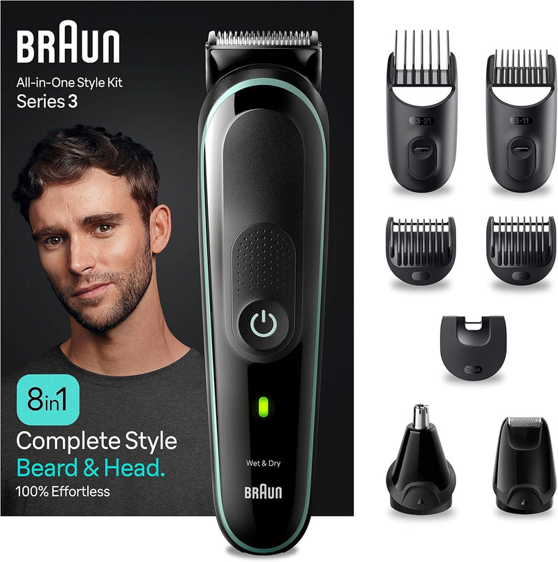 Braun All-In-One Bartpflege Bodygroomer Set, 8-in-1 Barttrimmer / Bartschneider, Trimmer/Haarschneid