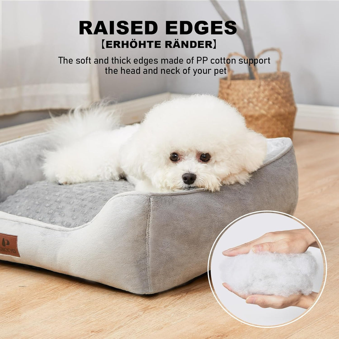 Hundebett Kleine und Mittlgrosse Hunde 65×55×18cm, Waschbare Hundekissen, Bezug abnehmbar, Hundesofa