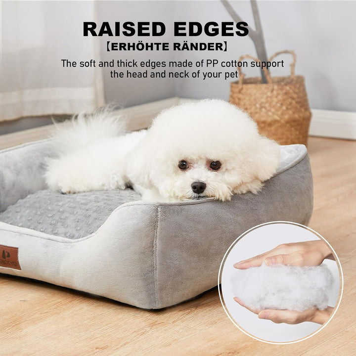 Hundebett Kleine und Mittlgrosse Hunde 65×55×18cm, Waschbare Hundekissen, Bezug abnehmbar, Hundesofa