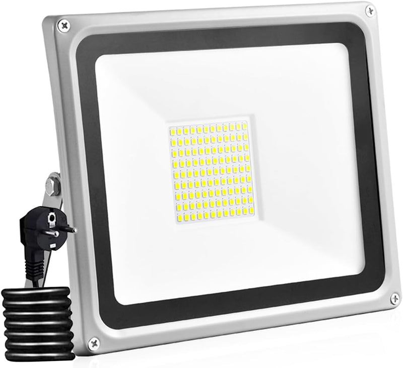 papasbox LED Strahler, 100W LED Fluter IP65 wasserdicht Aussenstrahler Flutlichtstrahler Aluminium S