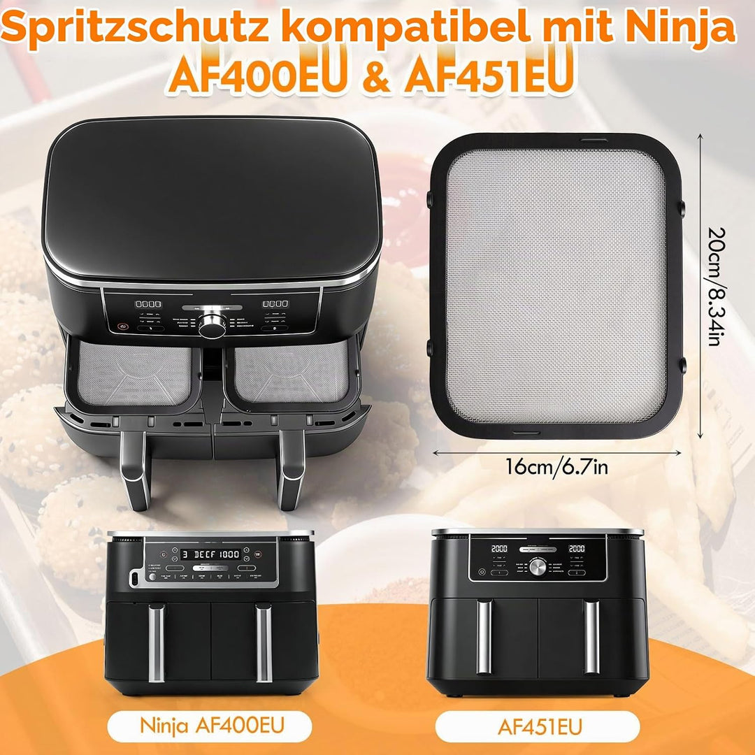2 Stück Magnetischer Spritzschutz für die Ninja AF400EU/AF451EU, Edelstahl Fettspritzschutz für Ninj