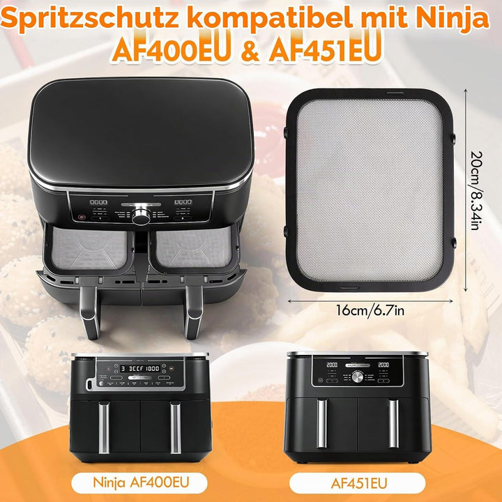 2 Stück Magnetischer Spritzschutz für die Ninja AF400EU/AF451EU, Edelstahl Fettspritzschutz für Ninj