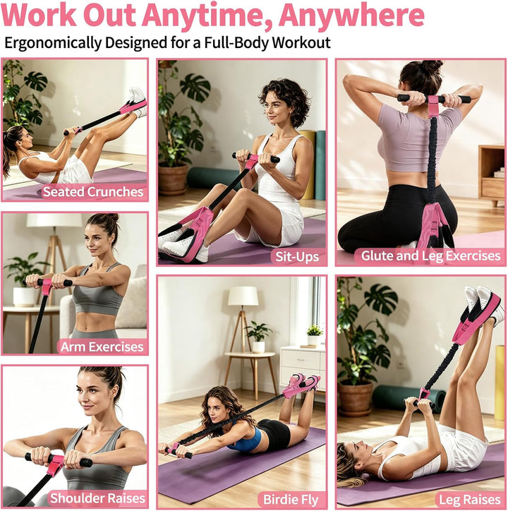 Expander mit Griffen,Bodybuilding Expander,Bauchtraining | Unterarmtrainer, rutschfeste Fusspolster,