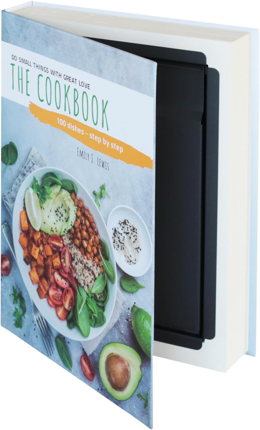 HMF 81001 Buchsafe, getarnte Geldkassette mit echten Papierseiten, Kochbuch, 26,5 x 19 x 4,2 cm 26,5