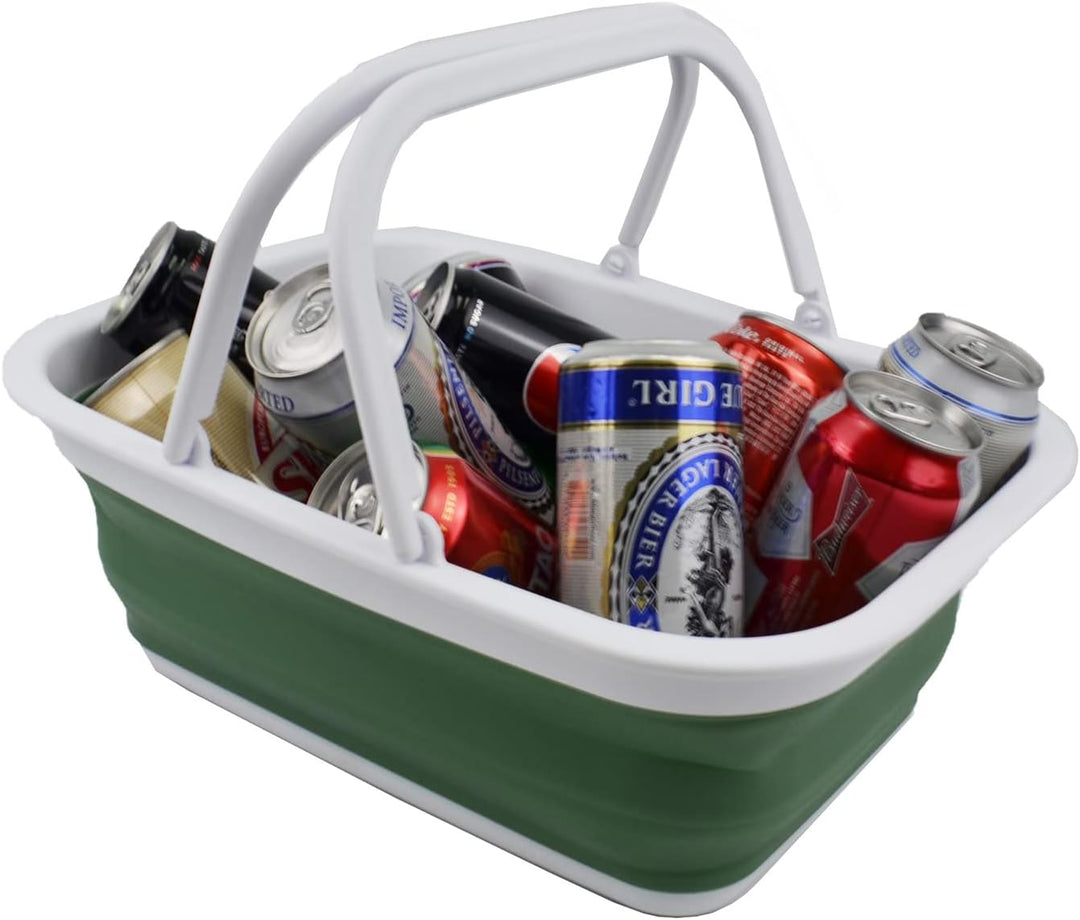 SAMMART 9,2 l zusammenklappbare Wanne mit Griff – tragbarer Picknickkorb für den Aussenbereich – Fal