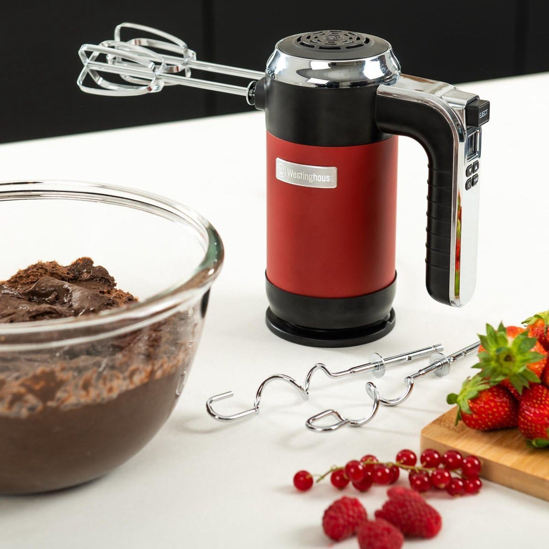 Westinghouse Retro Handmixer, 5 Geschwindigkeitsstufen + Turbofunktion, 2 Rührbesen, 2 Knethaken, LC