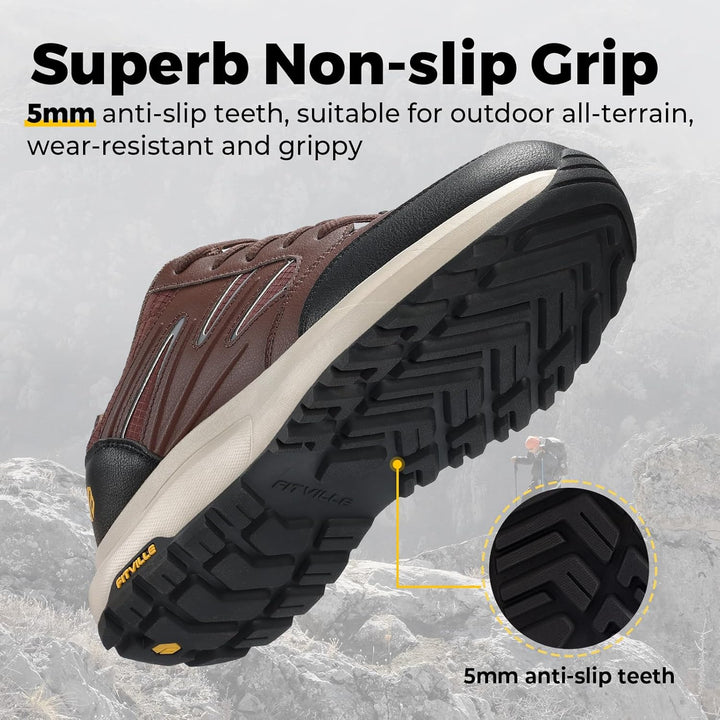 FitVille Extra weit Wanderschuhe Herren Wasserdicht Wanderhalbschuhe rutschfest Trekkingschuhe für a
