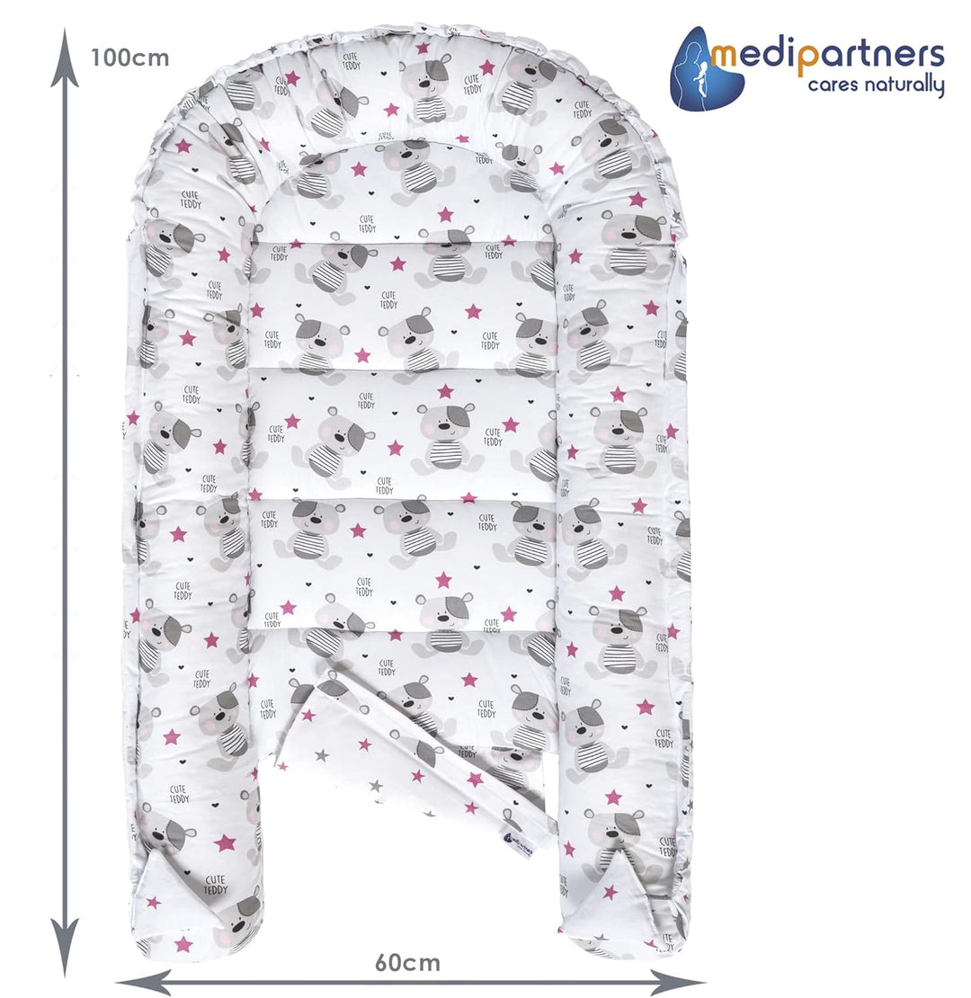 Medi Partners 5 teilig Babynestchen Set Babynest 100x60x15 herausnehmbarer Einsatz Bett Kuschelnest
