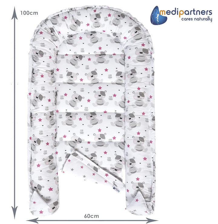Medi Partners 5 teilig Babynestchen Set Babynest 100x60x15 herausnehmbarer Einsatz Bett Kuschelnest