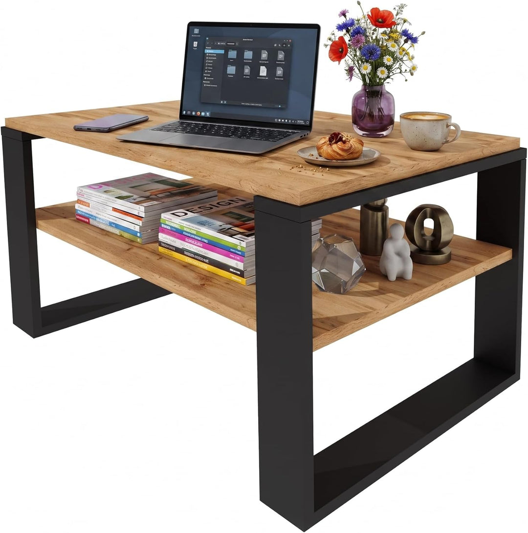 möbelkap Couchtisch 91×51 cm – Wohnzimmertisch aus Holzwerkstoff, Stabiler & moderner Kaffeetisch mi