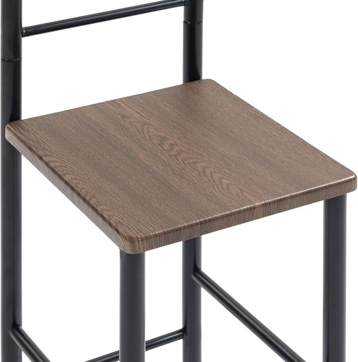 Herrendiener JIVO schwarz/braun – stummer diener mit ablage aus Metall und MDF, kleiderständer moder